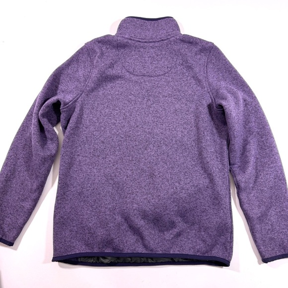LL Bean Sweater Fleece T Snap Pullover Purple - Picture 2 of 7